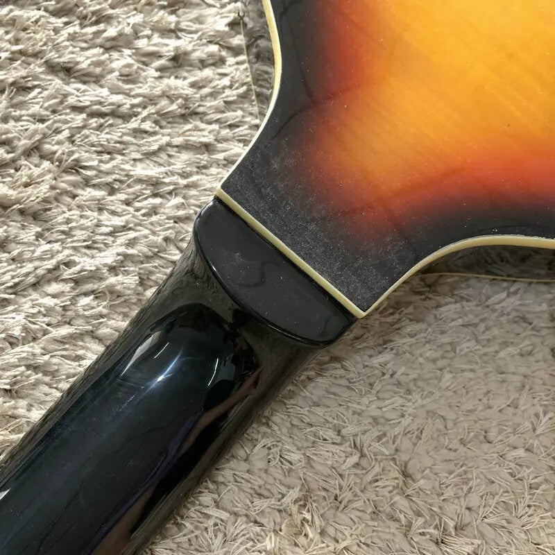 Sunburst 4 String Violin Bass Maple Top Body with Neck, Rosewood Finge