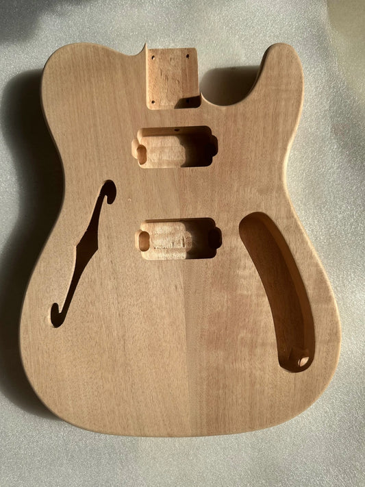 HH Mahogany Wood Guitar Body with F Hole Fit Telecaster Tele