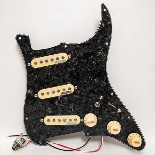Black Pearl Guitar Loaded Prewired Pickguard Alnico Wilkinson Pickups