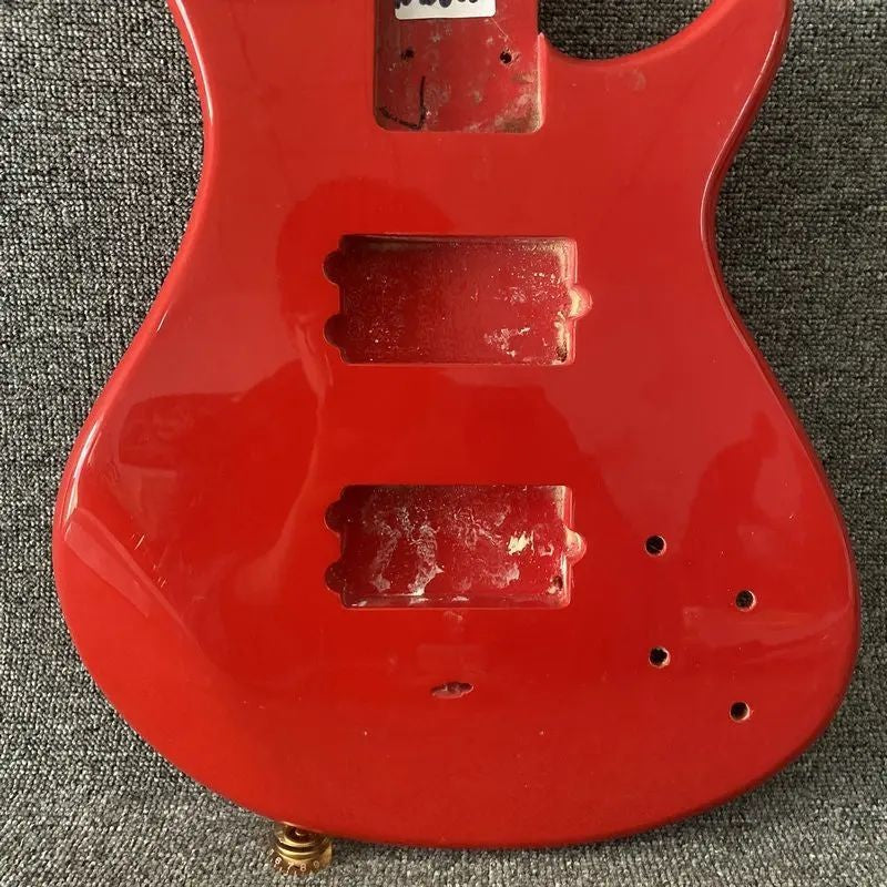 Red Finish Basswood Bass Guitar Body