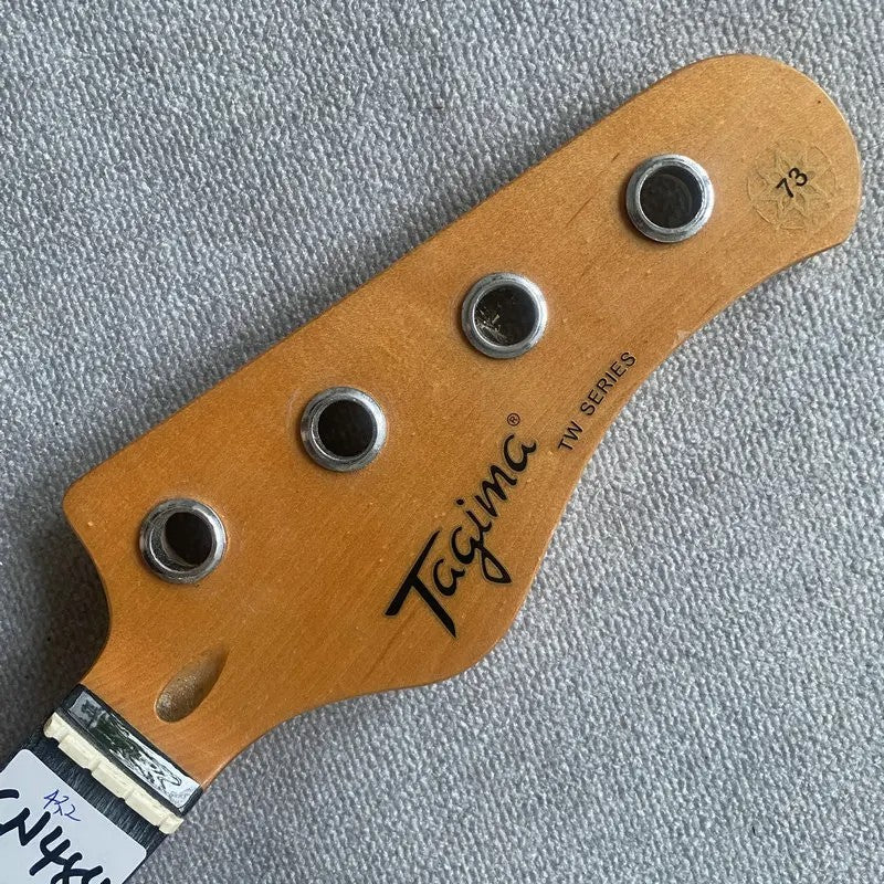 Red Basswood 4 String Bass Body with Maple Neck, Rosewood Fingerboard