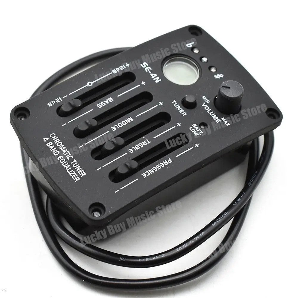 4 Band Acoustic Guitar Preamp Equalizer EQ Tuner Pickup
