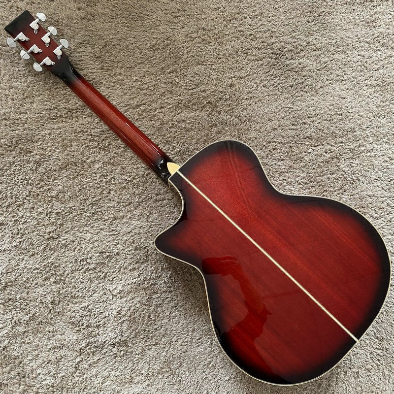 Red Burst 40 Inch Acoustic Guitar 40 Inch, Spruce Top Body, Mahogany N