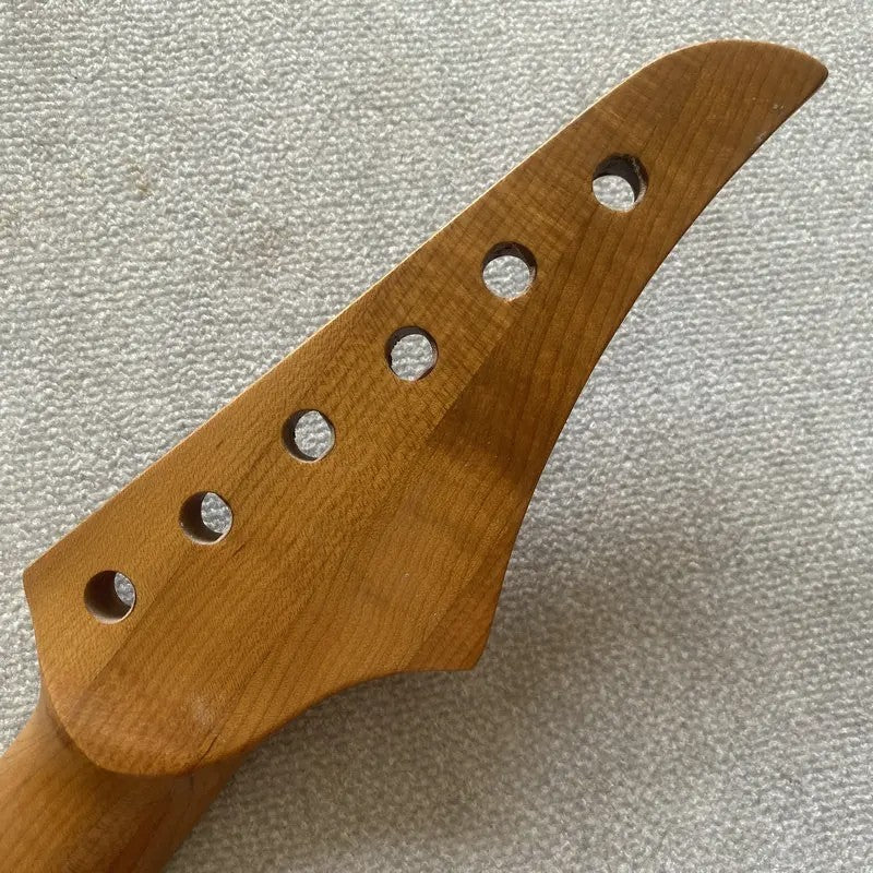 Red Left Handed Guitar Maple Wood Neck, 24 Frets Fingerboard