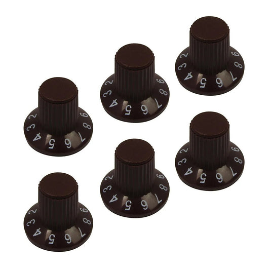6pcs Brown Guitar Top Har Amplifier AMP Control Knobs Set