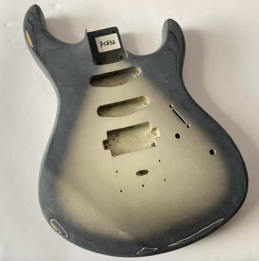 Grey Burst HSS Guitar Basswood Double Cutaway Body DIY Project