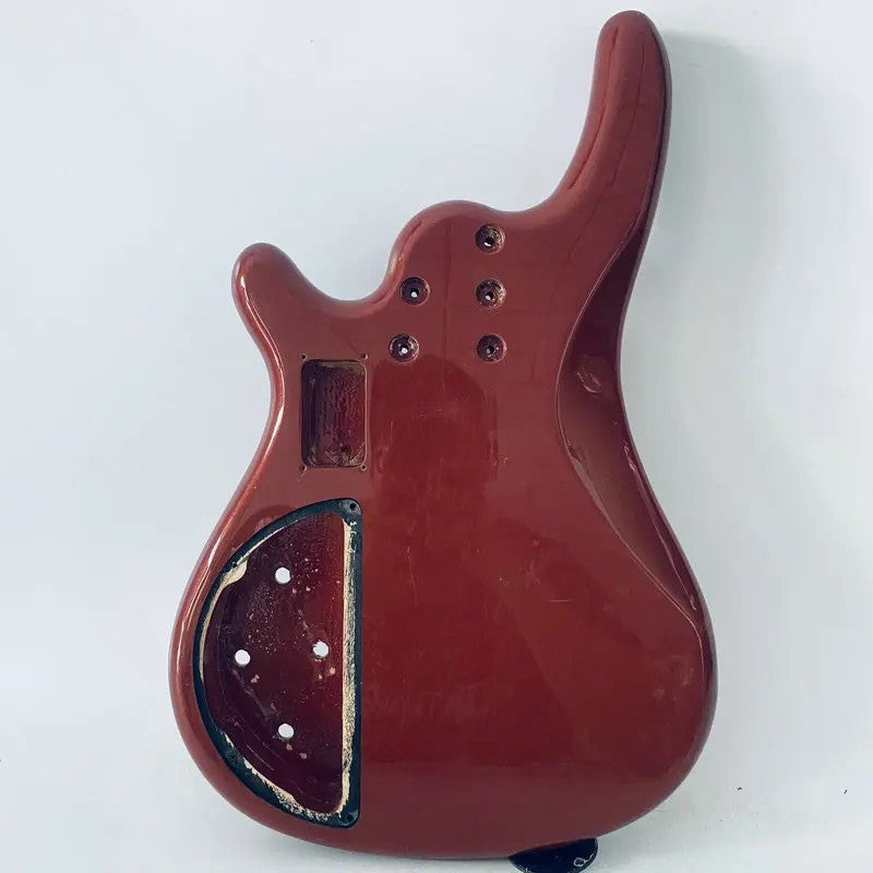 Dark Red Glossy Finish 4 String Bass Basswood Body DIY Project