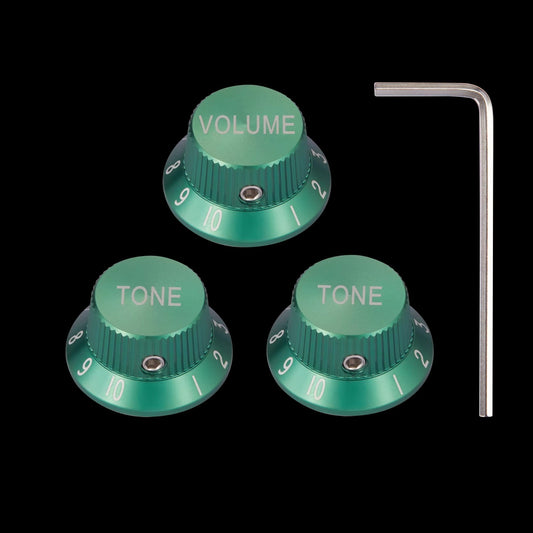 Aluminum Guitar Volume Tone Control Knobs in Green Fit Stratocaster St