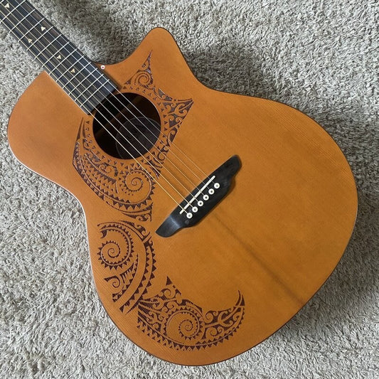 Luna Vintage Acoustic Guitar, Pine Top Body, Mahogany Neck, Rosewood F