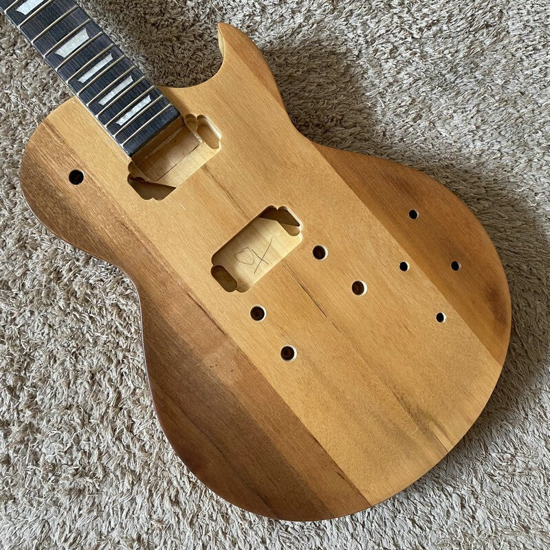 Mahogany Veneer Top Basswood Guitar Body, Maple Neck Fit Les Paul LP