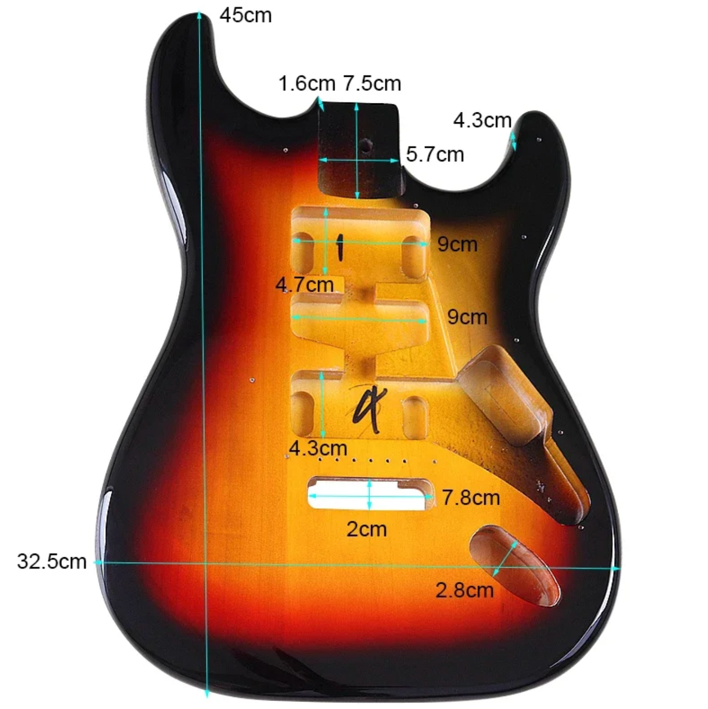 Tobacco Burst Poplar Wood Guitar Body Fit Stratocaster Strat