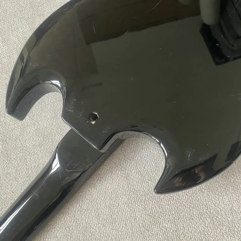 Glossy Black Basswood Guitar Body with Maple Neck, Rosewood Fingerboar