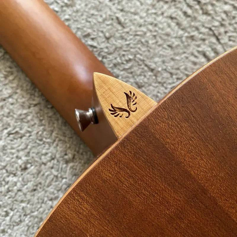 38" Parlor Acoustic Guitar, Solid Top Spruce Body, Mahogany Neck