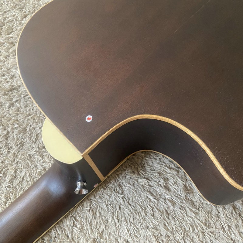 Luna Engraved Red Pine Top Acoustic Guitar, Mahogany Neck, Rosewood Fi