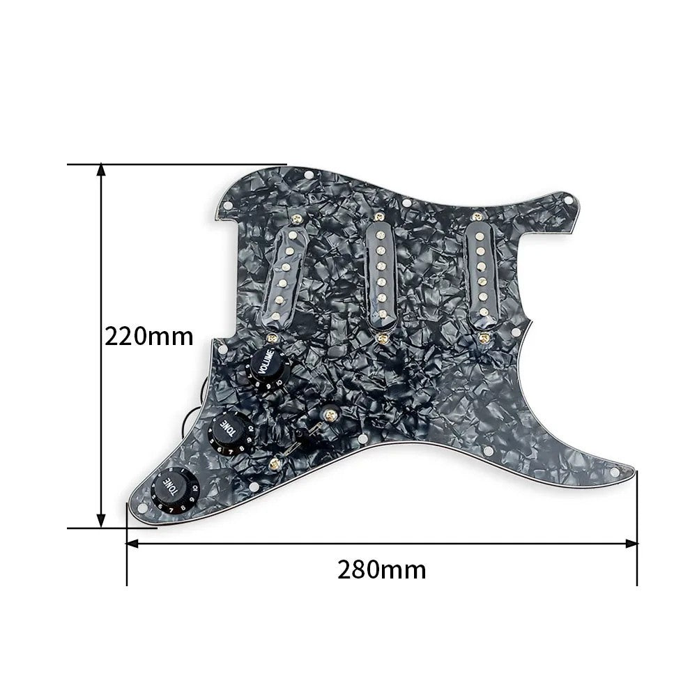 Alnico 5 Guitar Black Pearl Loaded Prewired Pickguard Fit Stratocaster