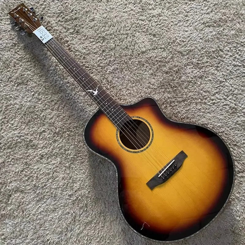 Sunburst 40 Inch Acoustic Guitar, Spruce Mahogany Body Rosewood Finger