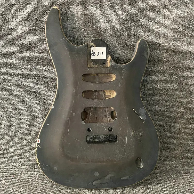 Basswood HSS Guitar Black Double Cutaway Body DIY Project