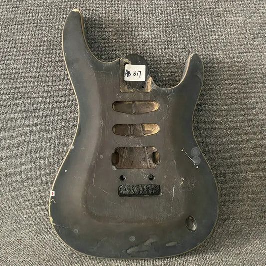 Basswood HSS Guitar Black Double Cutaway Body DIY Project