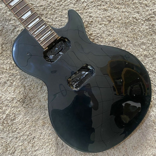 Gloss Black Harley Benton Guitar Single Cut Body, Maple Neck, Rosewood