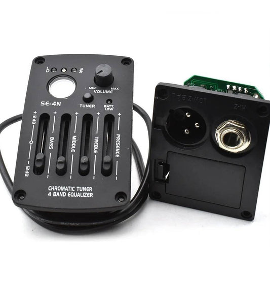 4 Band Acoustic Guitar Preamp Equalizer EQ Tuner Pickup