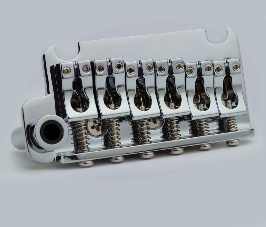 Chrome 2 Point Left Hand Guitar Bridge Tremolo 10.8MM Spacing, Brass B