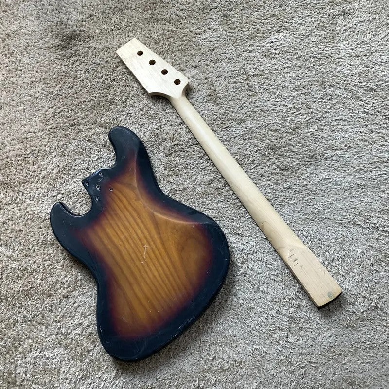 Alder Wood 4 String Bass Body with Maple Neck, Rosewood Fingerboard