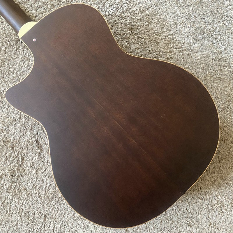 Luna Engraved Red Pine Top Acoustic Guitar, Mahogany Neck, Rosewood Fi