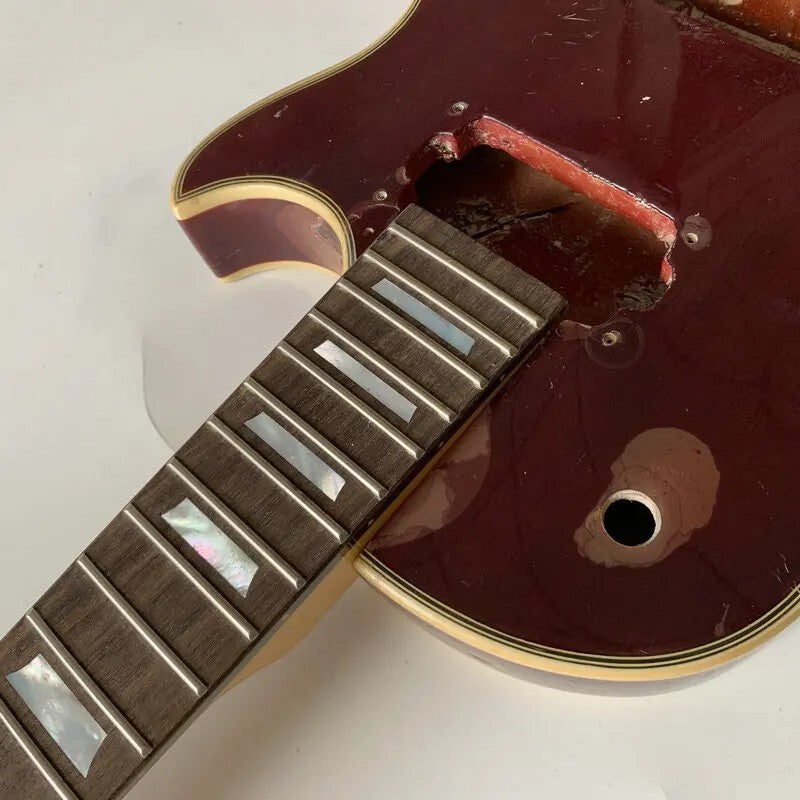 Red DIY Project Guitar Mahogany Body with Maple Neck, Rosewood Fingerb