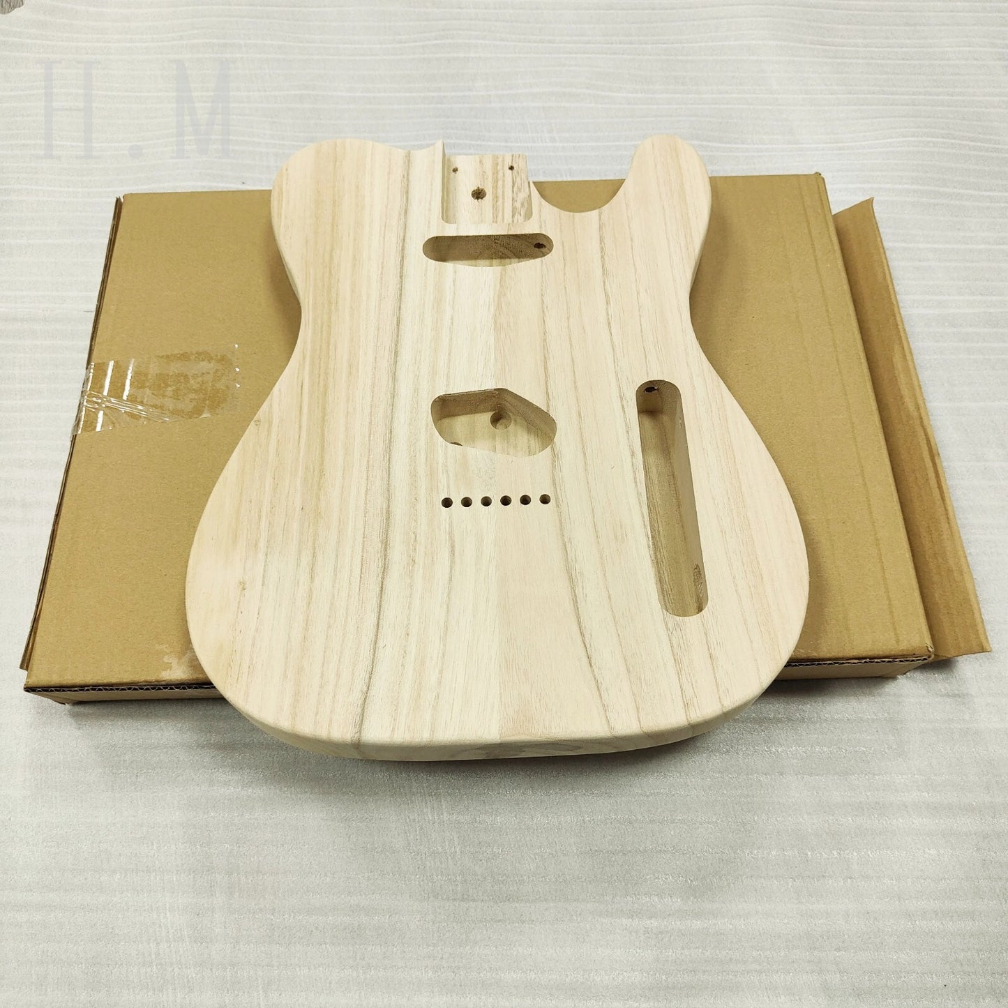 Poplar Wood Guitar Single Cut Body, String Through Bridge Fit Telecast
