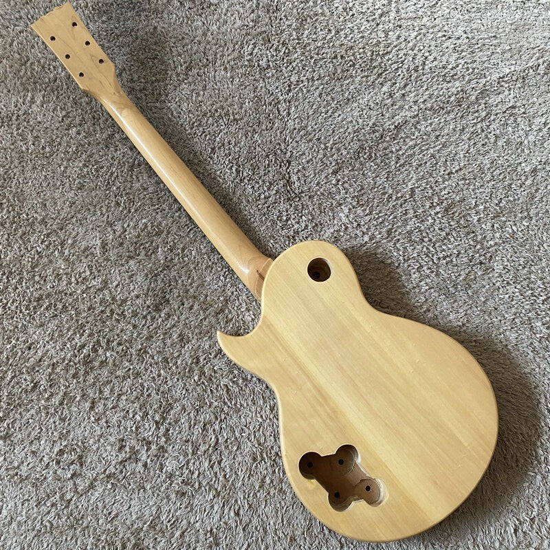 Mahogany Veneer Top Basswood Guitar Body, Maple Neck Fit Les Paul LP