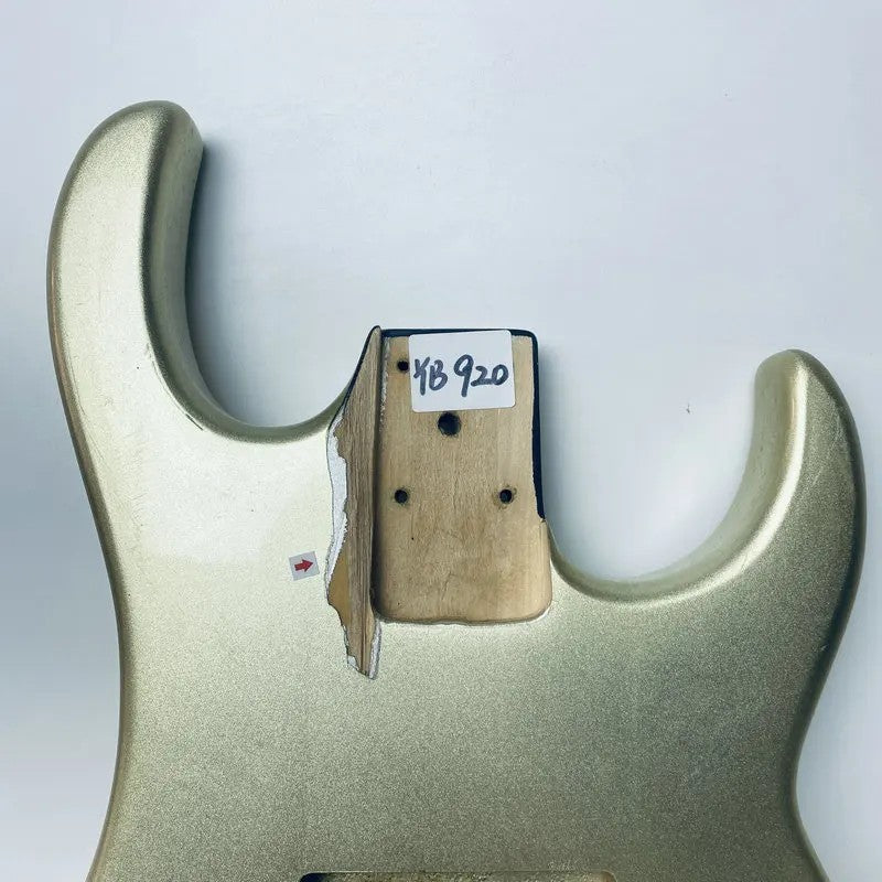 Metallic Silver 4 String Electric Bass Basswood Body DIY Project