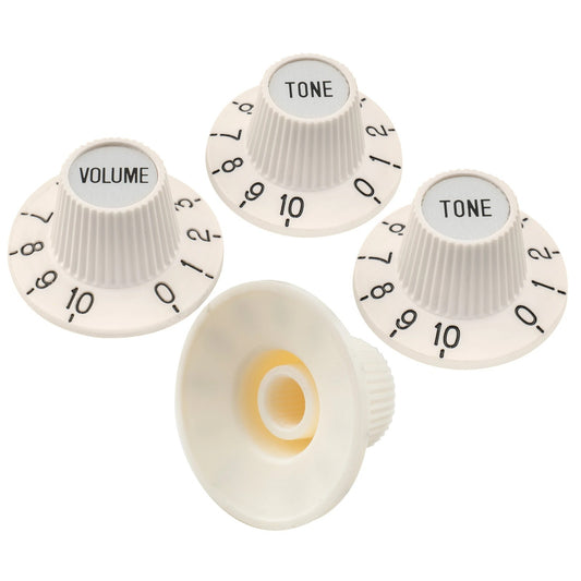 4pcs Aged White Guitar Top Hat Volume Tone Knobs Fit Ibanez,Epiphone,F
