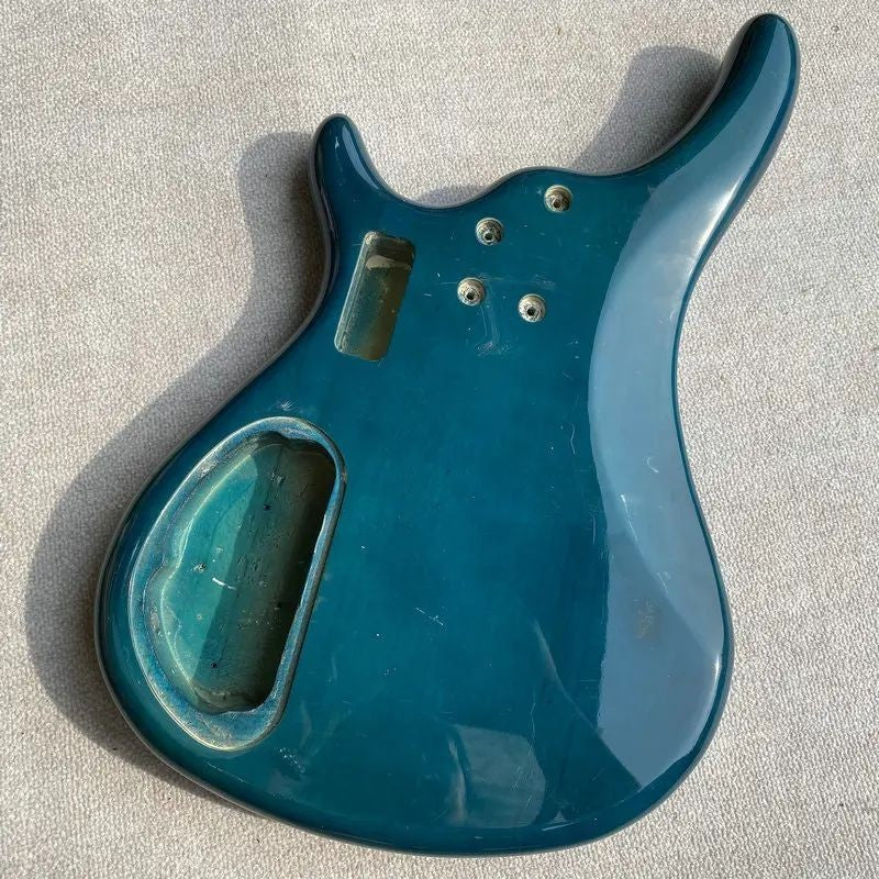 Glossy Finish Dark Blue Basswood Bass Guitar Body S