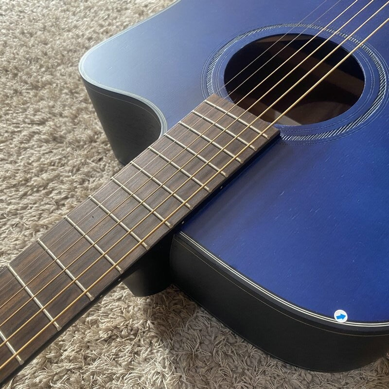 Blue 41 Inch Acoustic Guitar, Spruce Plywood Body, Mahogany Neck