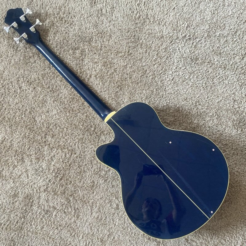 Ibanez Blue 4 String Acoustic Electric Bass, Spruce Top Body, Mahogany