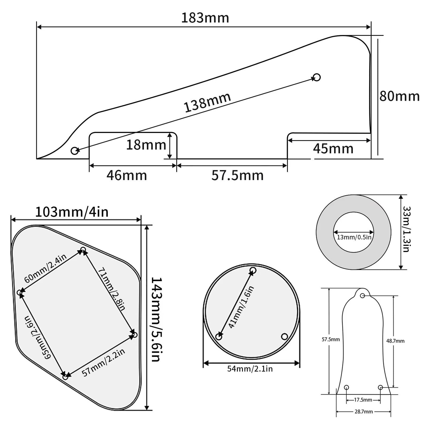 Red Tortoise Guitar Pickguard Back Plate Switch Truss Rod Cover Fit Le