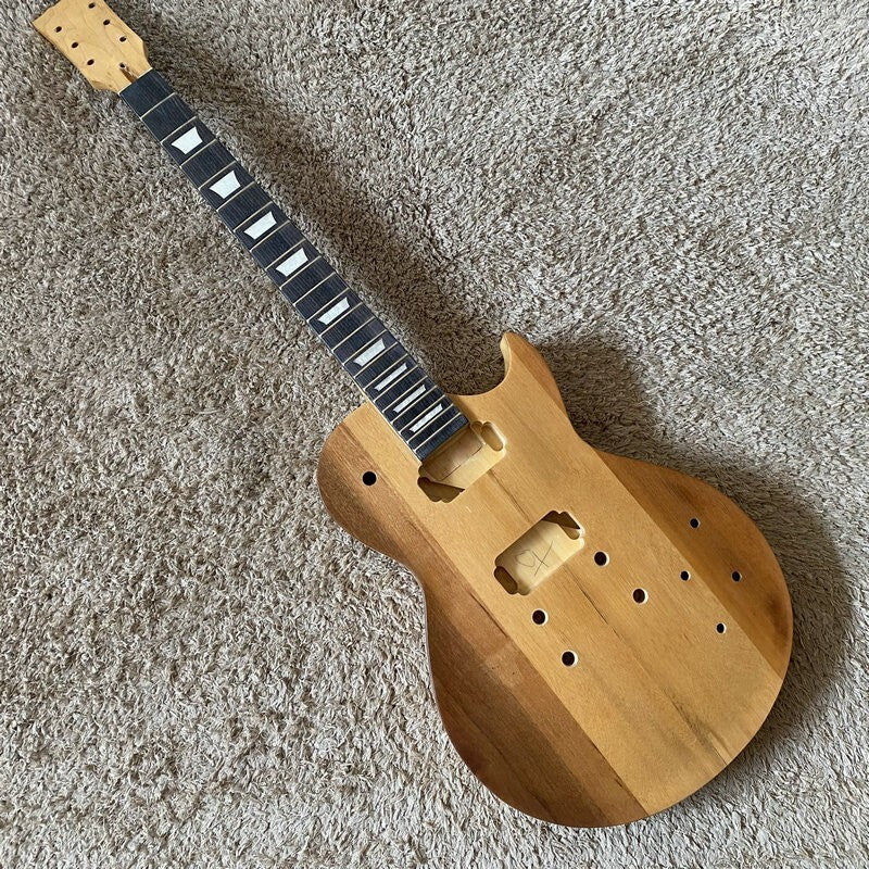 Mahogany Veneer Top Basswood Guitar Body, Maple Neck Fit Les Paul LP