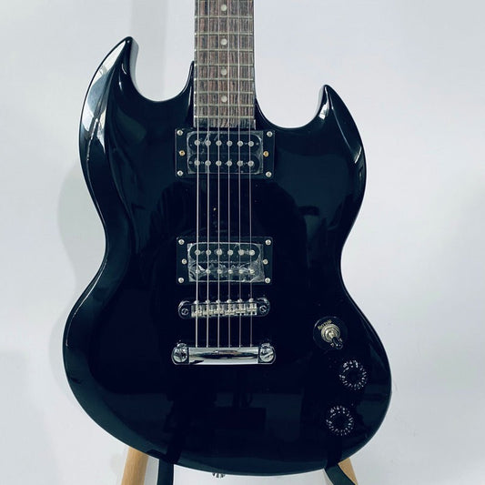 Harley Benton Gloss Black Guitar, Mahogany Body Maple Neck, Rosewood F