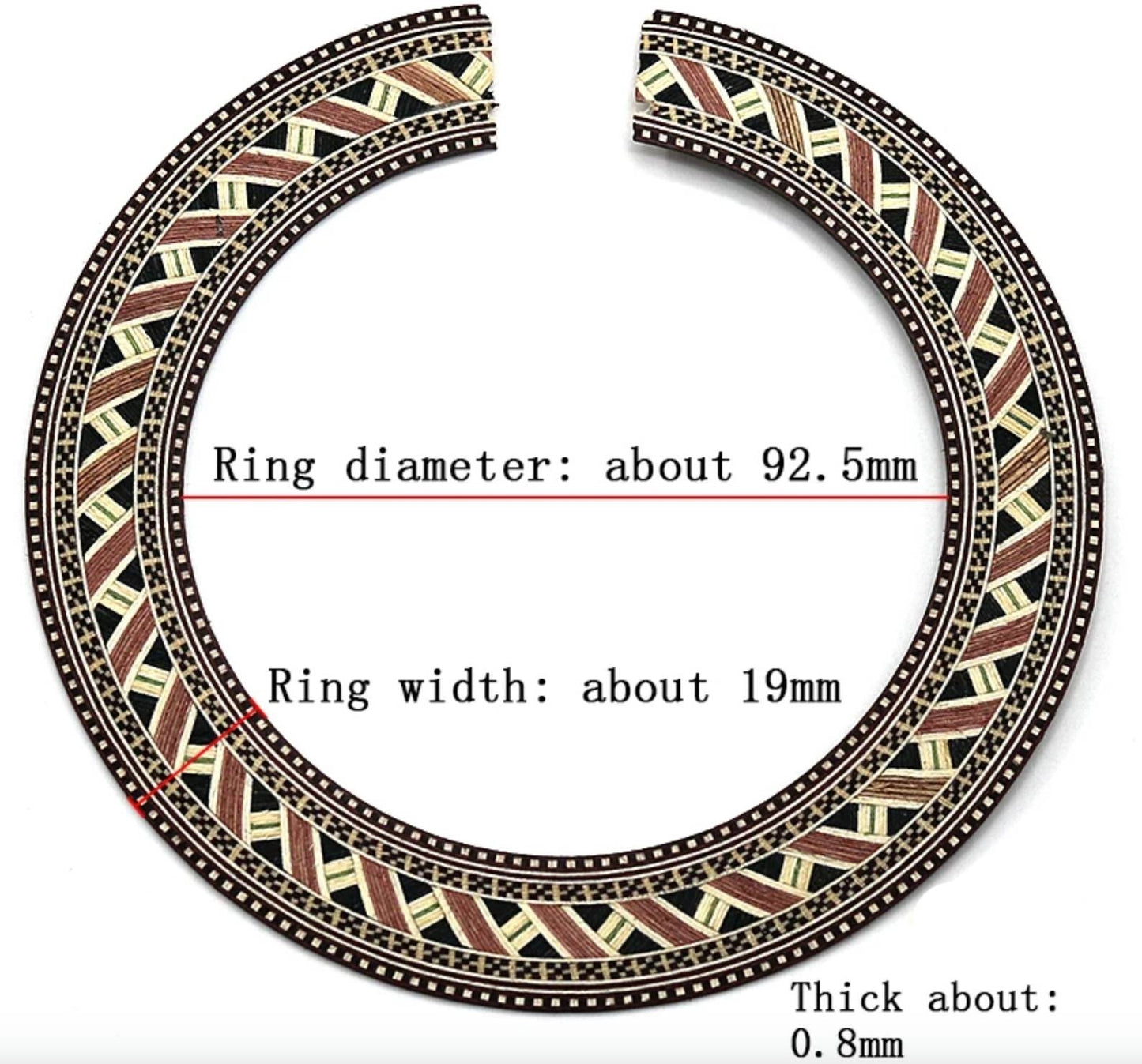 1 Piece Classical Guitar Wooden Soundhole Rosette Inlay