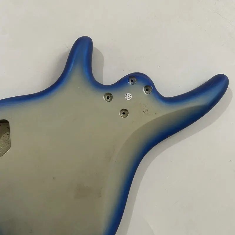 Metallic Blue / Grey 4 String Electric Bass Basswood Body