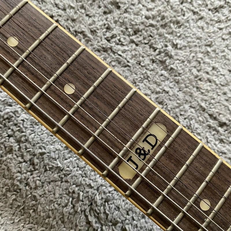 J&D Blue Mini Guitar, Solid Basswood Body, Maple Neck Fit LP Les Paul