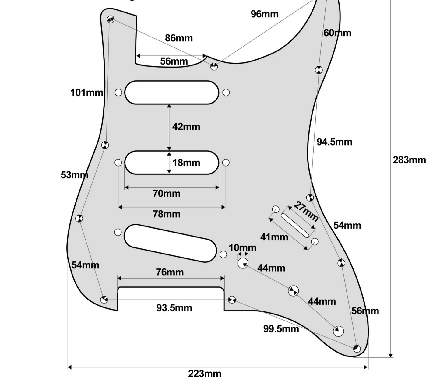 Black Aluminum Guitar Scratch Plate Pickguard Fit Stratocaster Strat