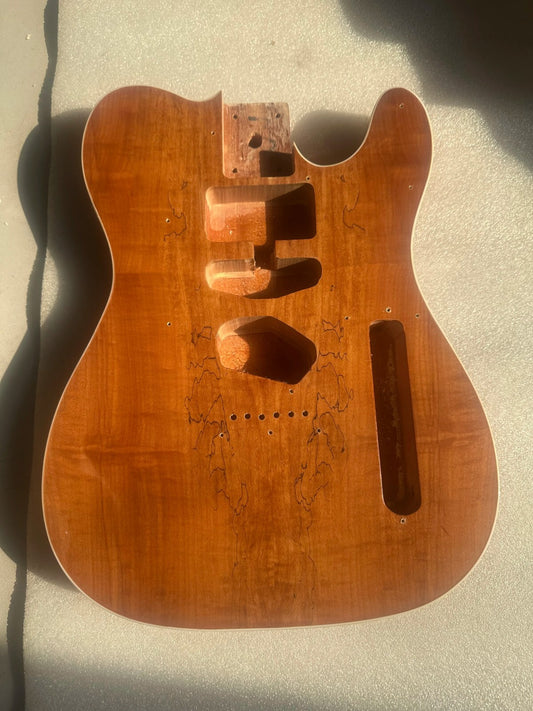 Mahogany Wood Guitar Body Spalted Maple Top Fit Tele Telecaster