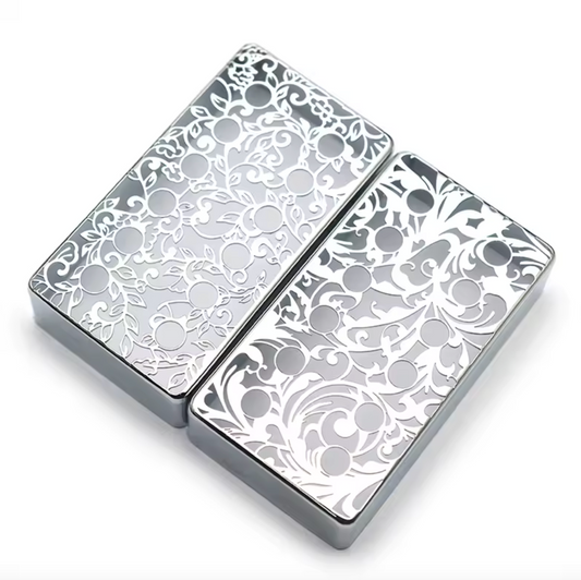 Chrome Vintage Brass Guitar Humbucker Pickup Covers Fit Epiphone Les P