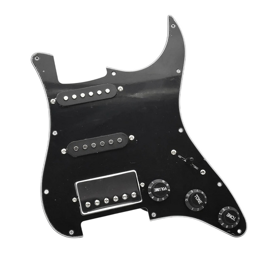 Black HSS Guitar Prewired Loaded Pickguard Fit Stratocaster Strat