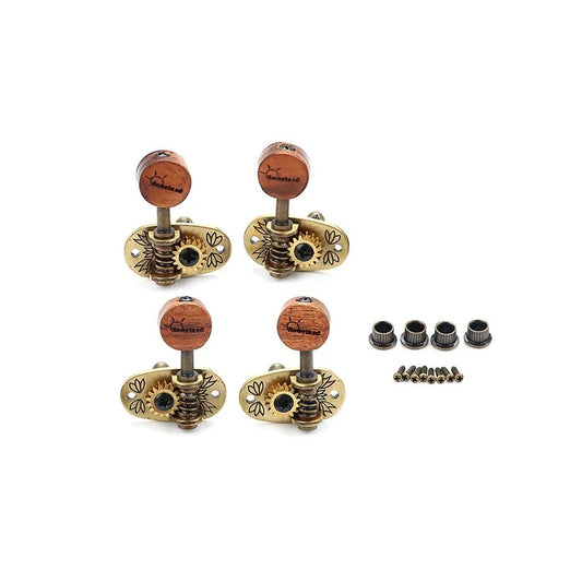 Bronze Ukulele 2R2L Tuning Pegs Machine Heads Open Gear