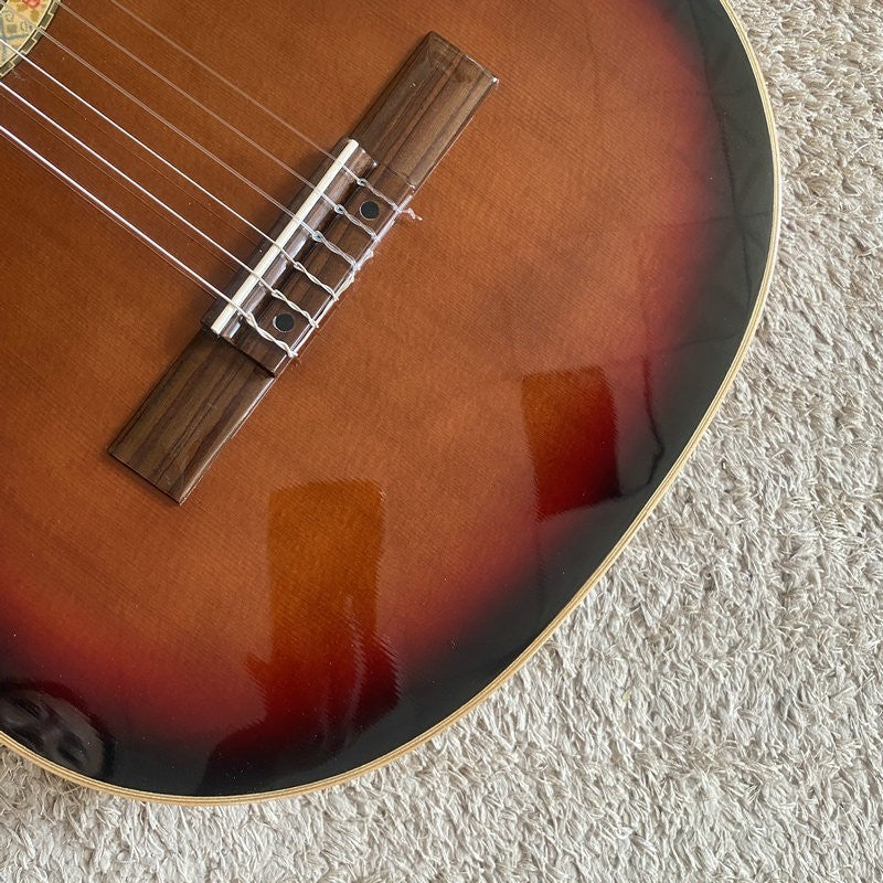 Sunburst Finish Classical Guitar, Mahogany Neck, Rosewood Fingerboard