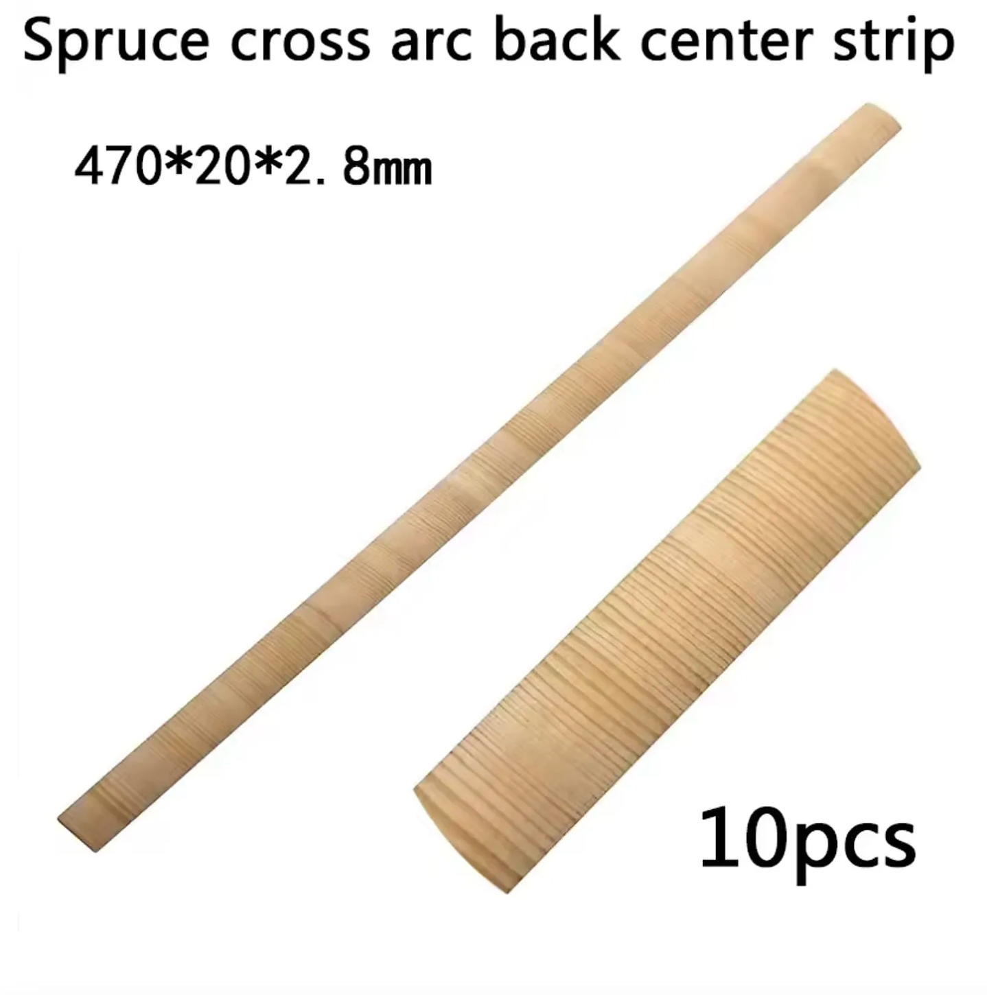 10pcs Spruce Wood Guitar Back Plate Reinforcement Wood Strip