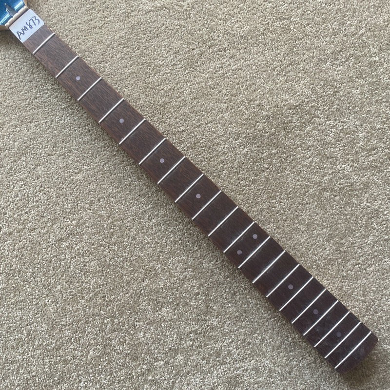 Blue Headstock Maple Wood 4 String Bass Neck, Rosewood Fingerboard 20