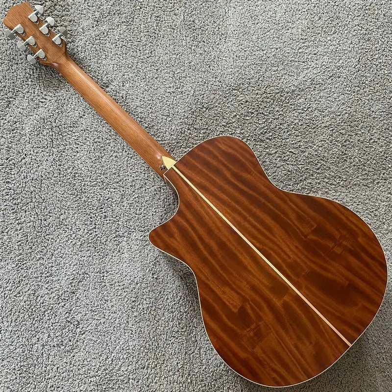 Luna 40 Inch Acoustic Guitar, Spruce Top Engraved Body, Mahogany Neck